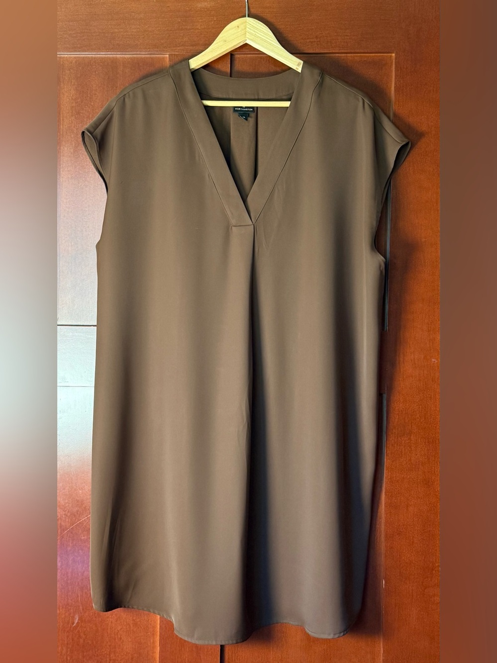 Worthington Chocolate Brown Sleeveless V-Neck Dress Size XXL